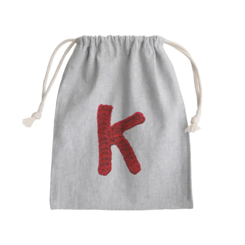 アルファベット巾着/K Mini Drawstring Bag