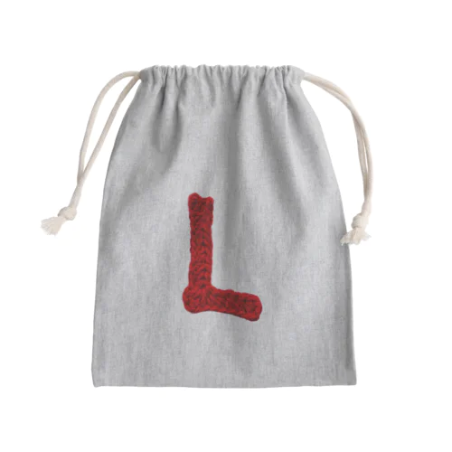 アルファベット巾着/L Mini Drawstring Bag