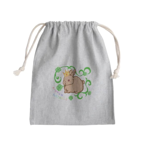 CROWNANIMALSーうさぎー Mini Drawstring Bag