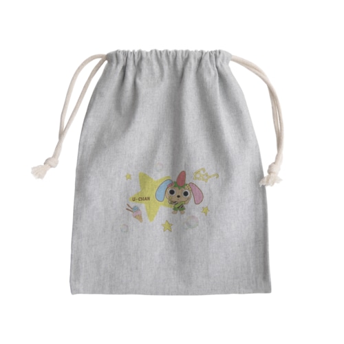 うさぎのうーちゃん(オシャレ) Mini Drawstring Bag