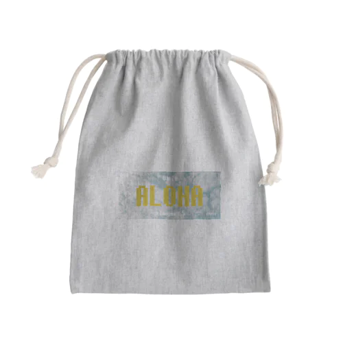 ナンバープレート【ALOHA】 Mini Drawstring Bag