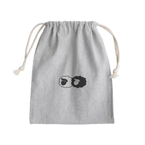 モノクロひつじ Mini Drawstring Bag