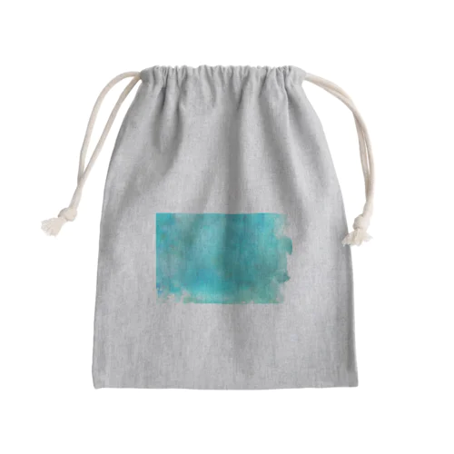 ターコイズ　水彩 Mini Drawstring Bag