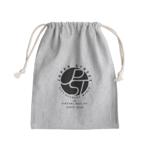 Japan Street in VR / Black Mini Drawstring Bag