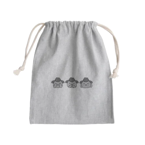 見ざる聞かざる言わざるトイプードル Mini Drawstring Bag