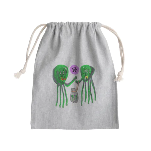 火星人のきんちゃく Mini Drawstring Bag