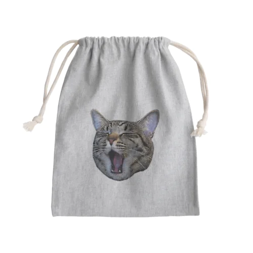 保護猫ローリエのあくび Mini Drawstring Bag