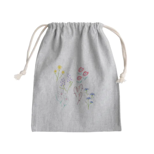 花 Mini Drawstring Bag