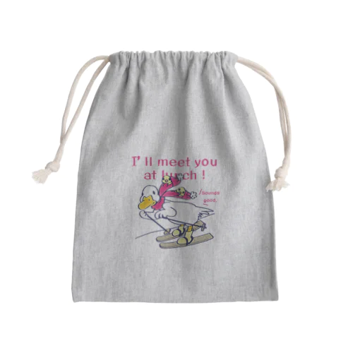 CT75あひるのおひるさんのスキーＡ Mini Drawstring Bag