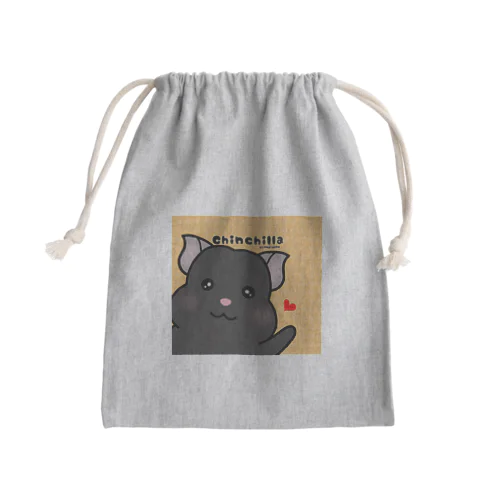 ブラック◆チンチラ Mini Drawstring Bag