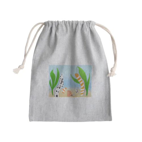 ニシキ・チンアナゴの中に迷いこんだ忍者スリスリくん Mini Drawstring Bag