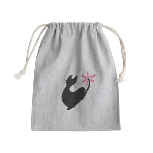 くろねことはな Mini Drawstring Bag