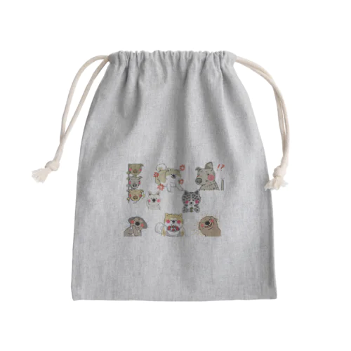 保護犬達の楽園メンバー集合 Mini Drawstring Bag