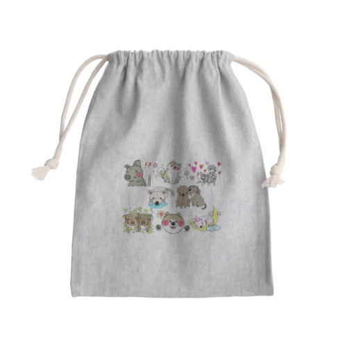 保護犬達の楽園メンバー集合2 Mini Drawstring Bag