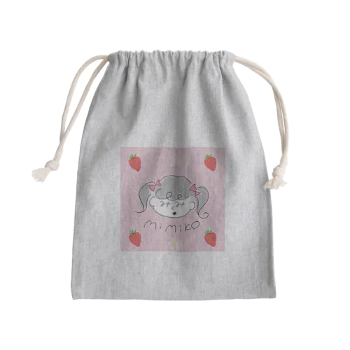 みみ子といちご Mini Drawstring Bag