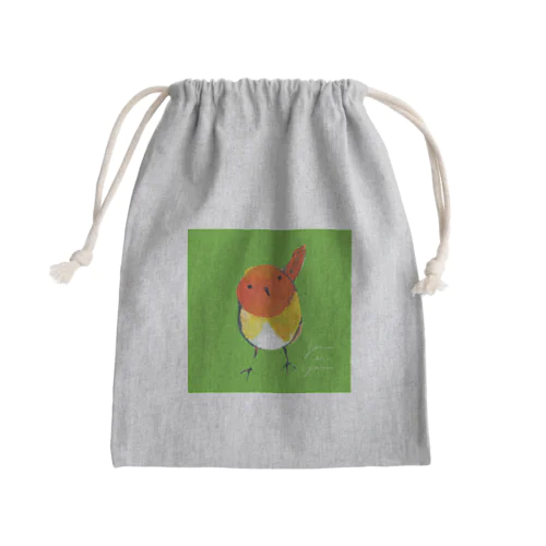 こまどりと草色 Mini Drawstring Bag