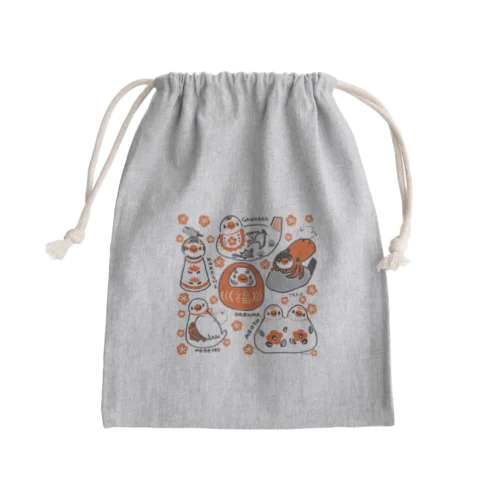 文鳥の縁起もの Mini Drawstring Bag