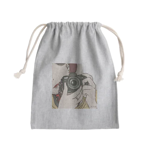 カメラ女子 Mini Drawstring Bag