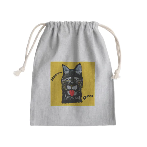 ハッピー・ドッグ Mini Drawstring Bag