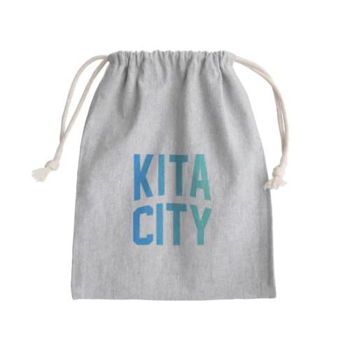北区 KITA CITY ロゴブルー Mini Drawstring Bag