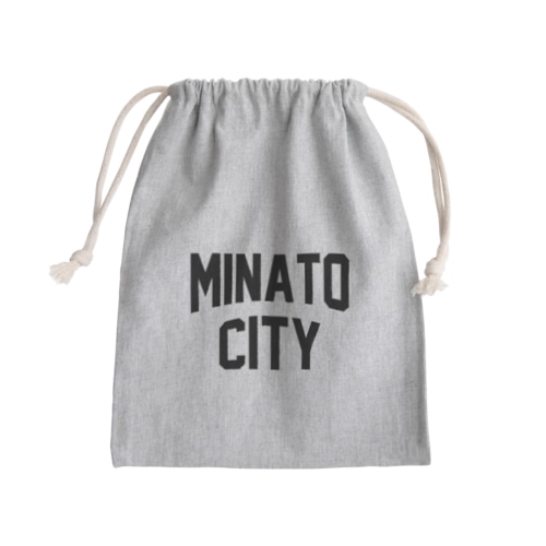 港区 MINATO CITY ロゴブラック Mini Drawstring Bag