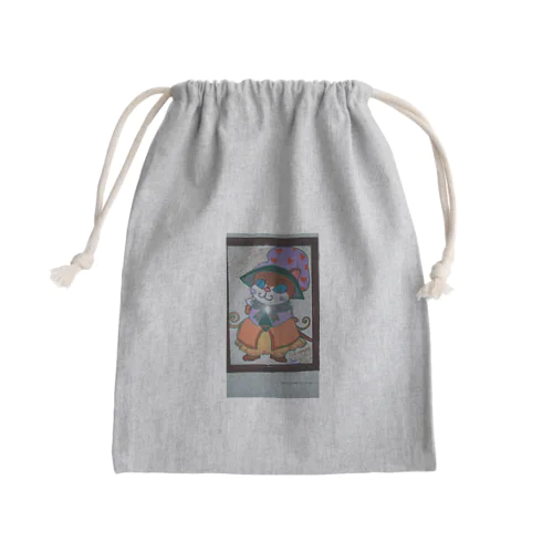 ネコのオデカケ Mini Drawstring Bag