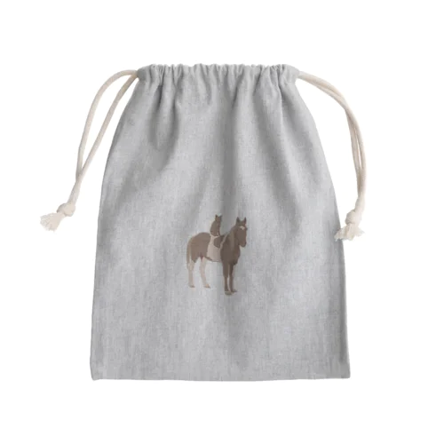 馬に猫 Mini Drawstring Bag