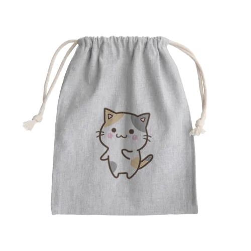 お茶目な三毛猫 Mini Drawstring Bag