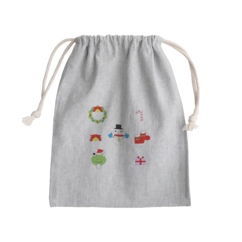 かえるさんのクリスマスB Mini Drawstring Bag