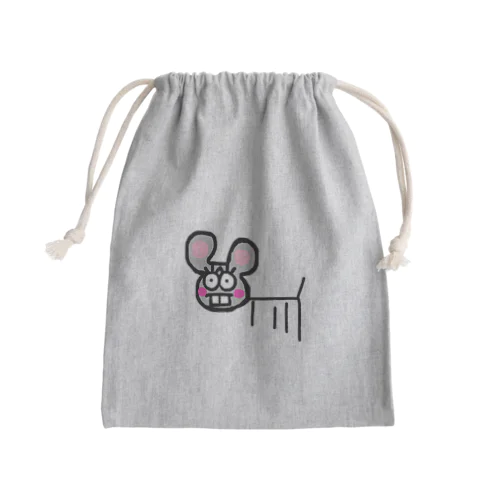 ネズミちゃんです♀ Mini Drawstring Bag