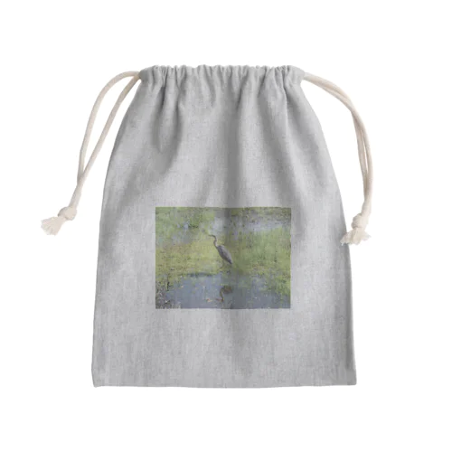 アオサギくん（幼鳥） Mini Drawstring Bag