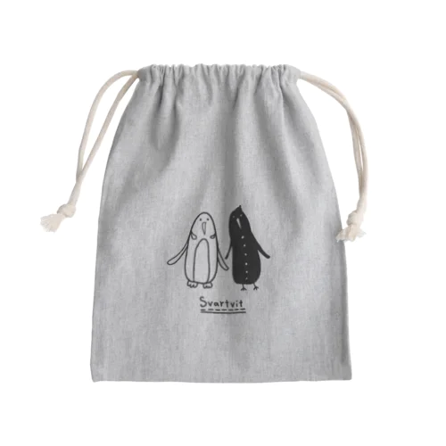モノクロペンギンと茄子 Mini Drawstring Bag