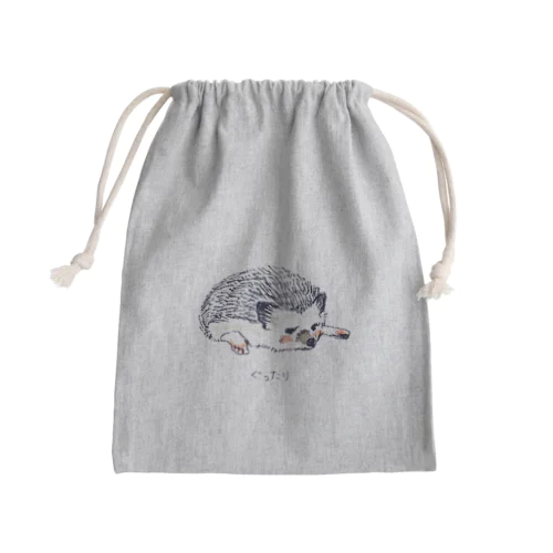 オリジナル　ハリネズミのソフィー、ぐったりする。 Mini Drawstring Bag