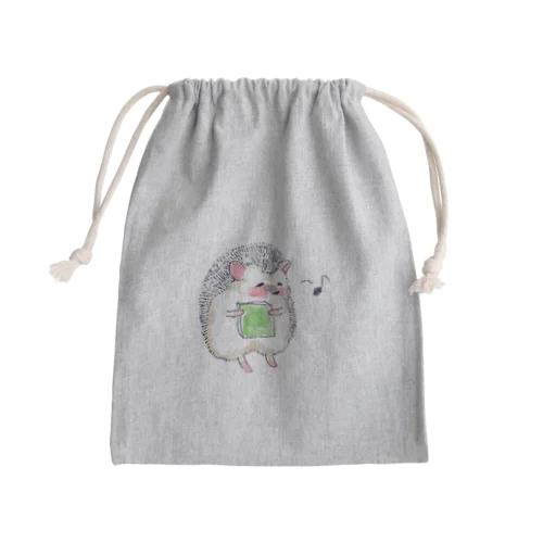 オリジナル　ハリネズミのソフィー、本屋で大好きな本をゲットする。 Mini Drawstring Bag