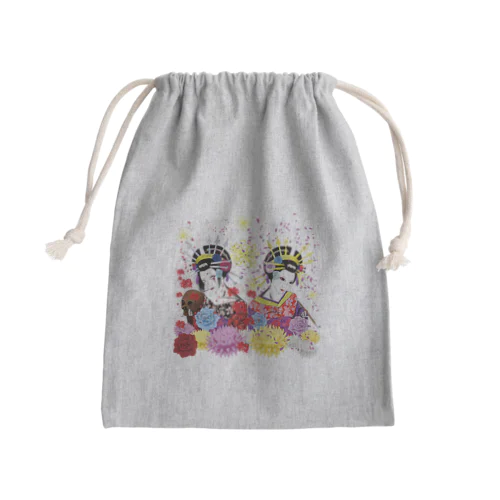 花と鬼 Mini Drawstring Bag