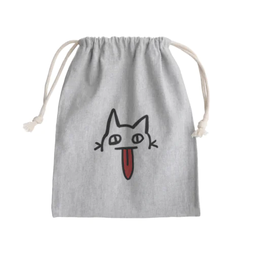 舌の長いねこ Mini Drawstring Bag