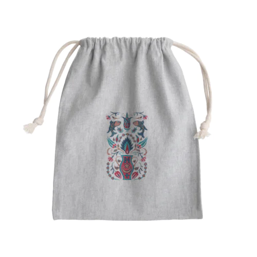 🇹🇷トルコのイズニックタイル【ティール】 Mini Drawstring Bag