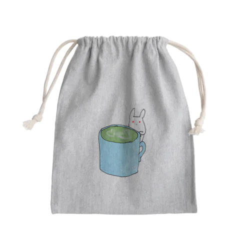 うさぎと抹茶ラテ Mini Drawstring Bag