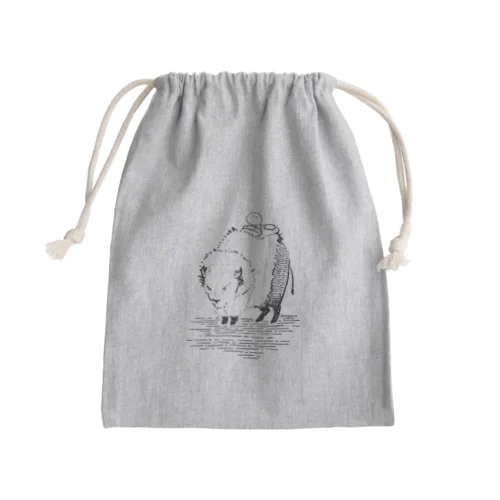 モフモフ牛とひよさん Mini Drawstring Bag