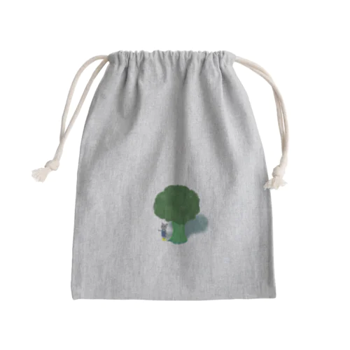 ブロッコリーで雨宿り Mini Drawstring Bag