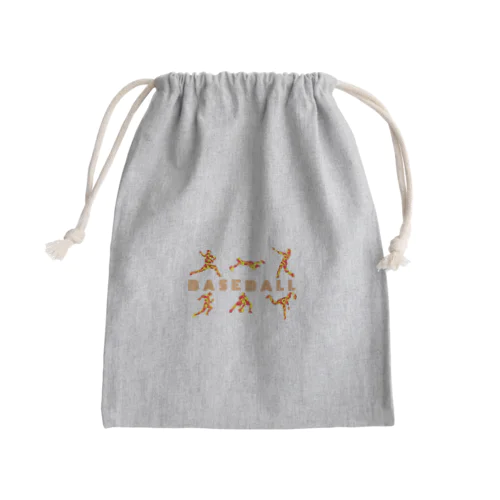 野球迷彩柄レッド系 Mini Drawstring Bag