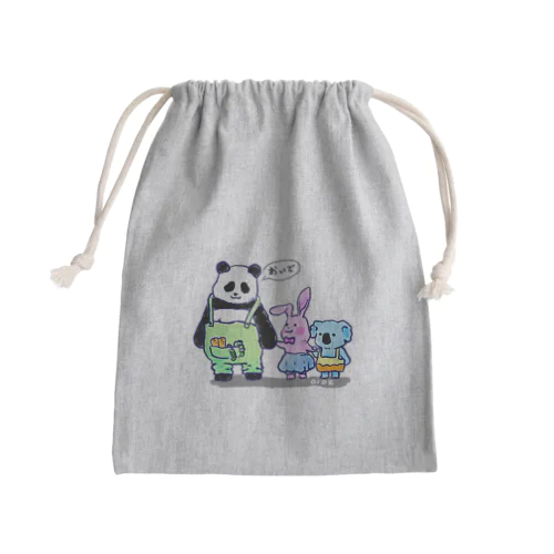 パンダうさぎコアラ（淡い色用） Mini Drawstring Bag