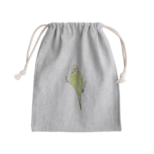 ピタッとセキセイインコちゃん【まめるりはことり】 Mini Drawstring Bag