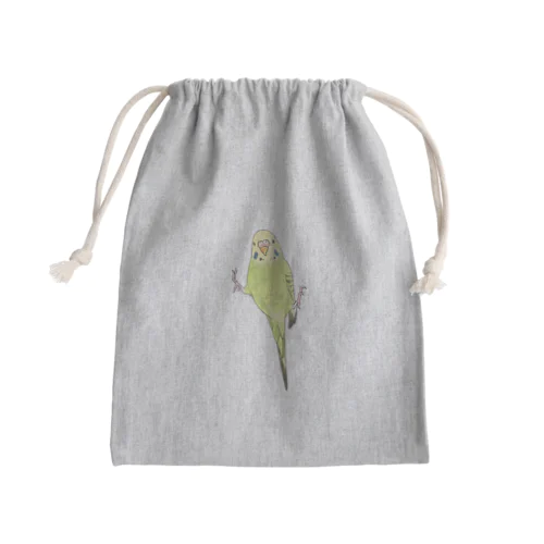 ピタッとセキセイインコちゃん【まめるりはことり】 Mini Drawstring Bag