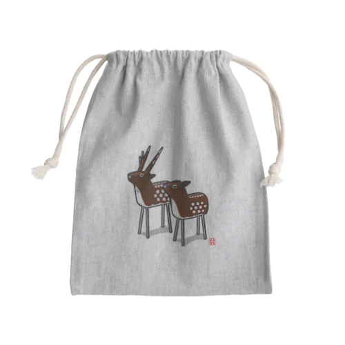 立ち鹿 Mini Drawstring Bag