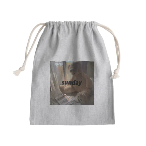 お部屋のくまさん Mini Drawstring Bag