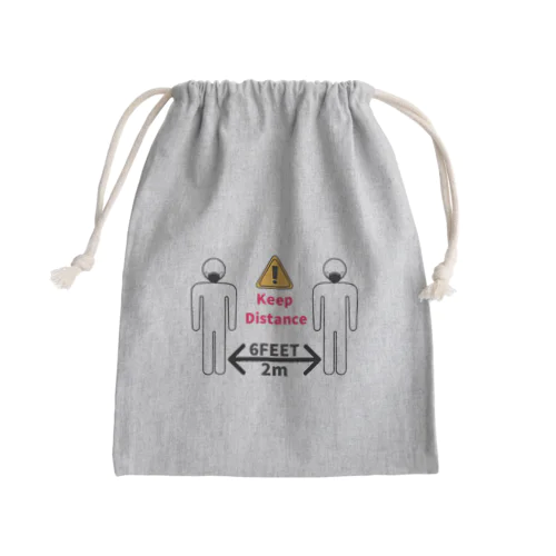 Keep Distance Mini Drawstring Bag