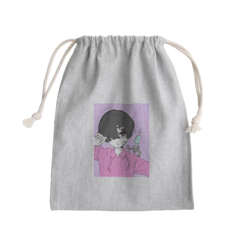 闇落ﾁｬﾝ Mini Drawstring Bag