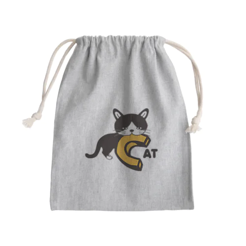 ねこC Mini Drawstring Bag