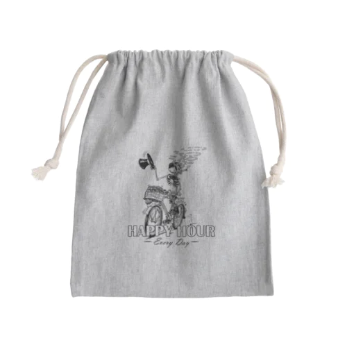 "HAPPY HOUR"(B&W) #1 Mini Drawstring Bag